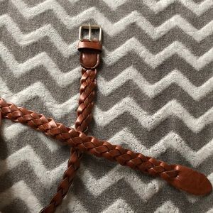 brown braided belt